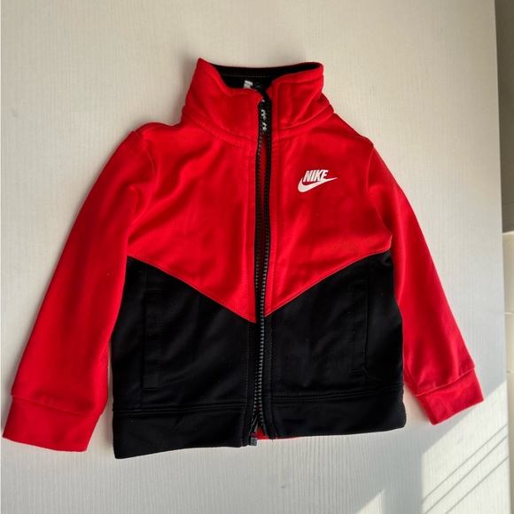 Nike Logo Taping Tricot Jacket & Pants Sets Toddler Boys 12Mos| Red/Black/White - Picture 3 of 8